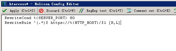 填写Apache htaccess的跳转代码